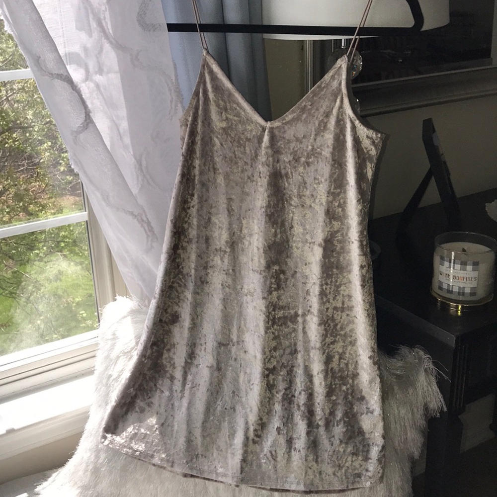 Silver velvet dress